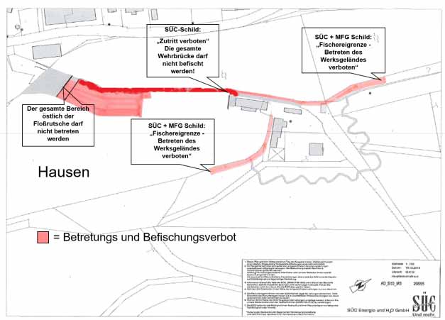 Beangeln Wehranlage Hausen